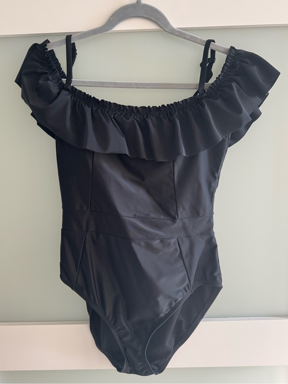 Bleu Rod Beattie Black Off Shoulder One Piece Swim Suit